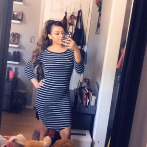 Black and white mini dress